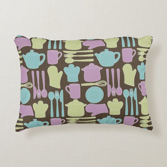 Kitchen Utensils Pattern 2 Accent Pillow (Front)