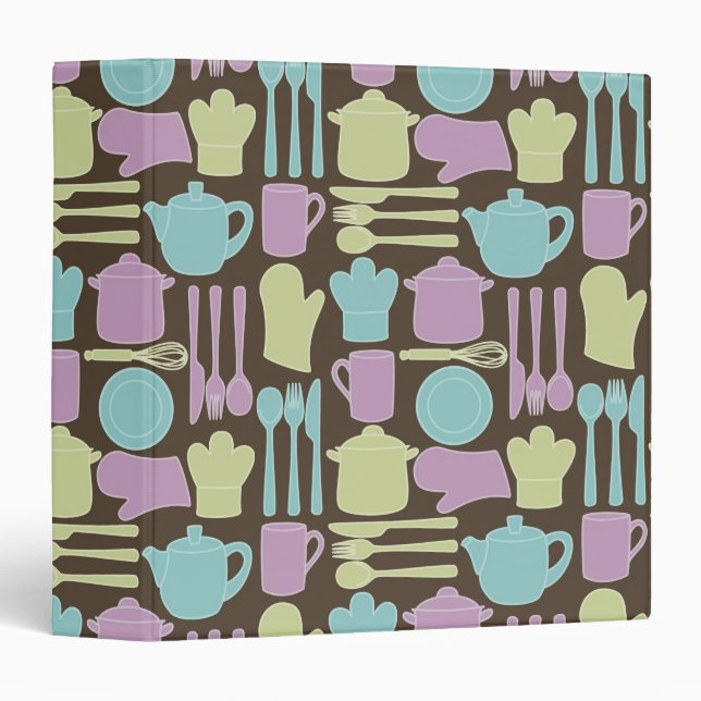 Kitchen Utensils Pattern 2 Binder (Front/Spine)