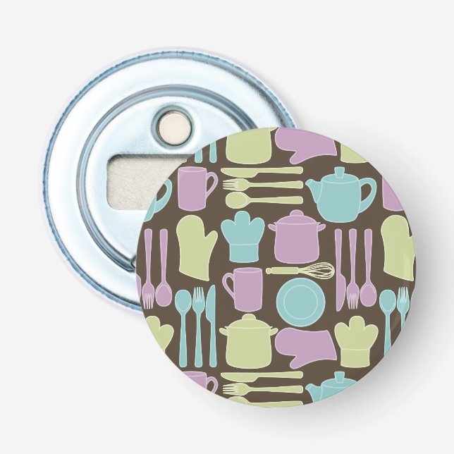 Kitchen Utensils Pattern 2 Bottle Opener (Front)