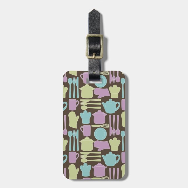 Kitchen Utensils Pattern 2 Luggage Tag (Front Vertical)