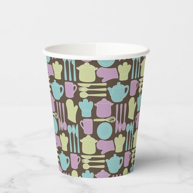 Kitchen Utensils Pattern 2 Paper Cups (Left)