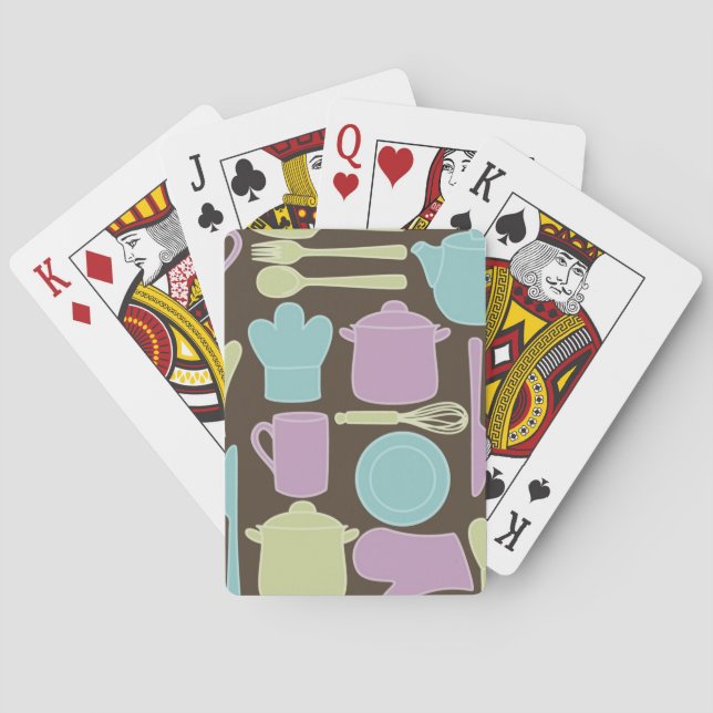 Kitchen Utensils Pattern 2 Playing Cards (Back)