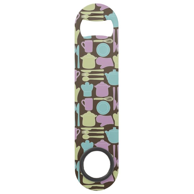 Kitchen Utensils Pattern 2 Speed Bottle Opener (Front)