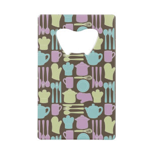 Kitchen Utensils Pattern 2 Wallet Bottle Opener