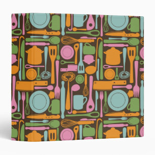 Kitchen Utensils Pattern 3 Binder