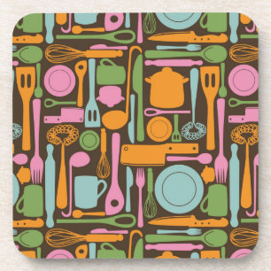 Kitchen Utensils Pattern 3 Coaster