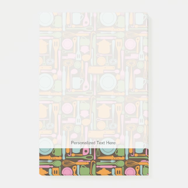 Kitchen Utensils Pattern 3 Post-it Notes (Front)