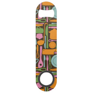 Kitchen Utensils Pattern 3 Speed Bottle Opener