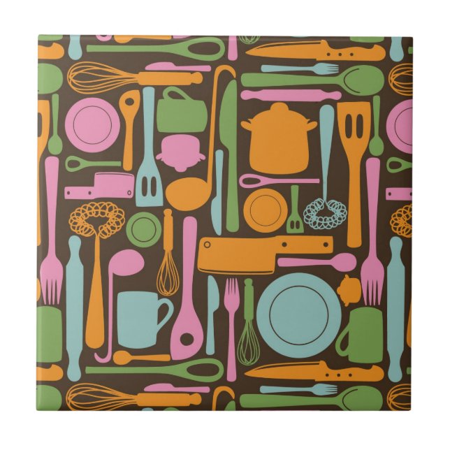 Kitchen Utensils Pattern 3 Tile (Front)