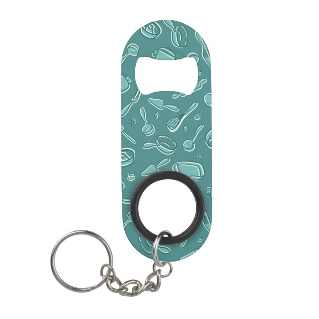 Kitchen Utensils Pattern Mini Bottle Opener (Front)