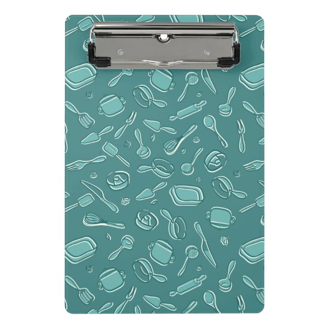 Kitchen Utensils Pattern Mini Clipboard (Front)