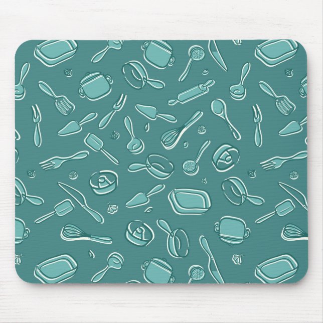 Kitchen Utensils Pattern Mouse Pad (Front)
