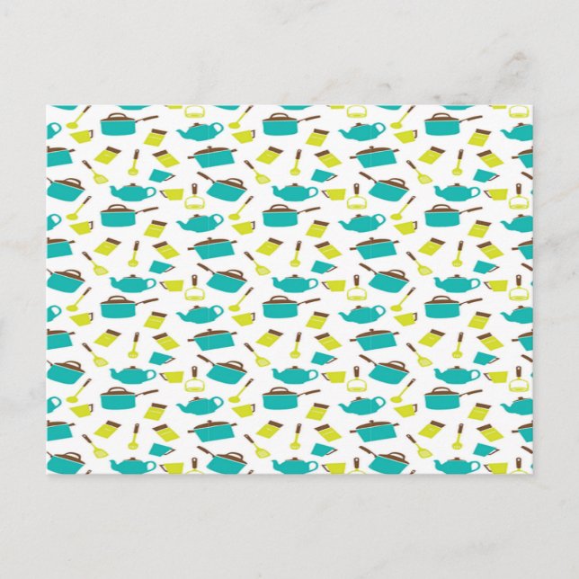 Kitchen Utensils pattern Postcard (Front)
