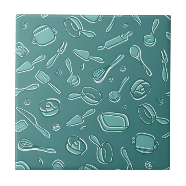 Kitchen Utensils Pattern Tile (Front)