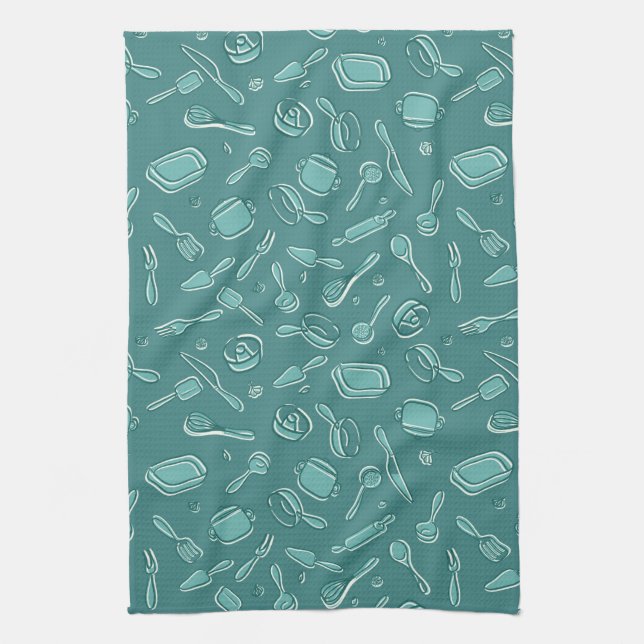 Kitchen Utensils Pattern Towel (Vertical)