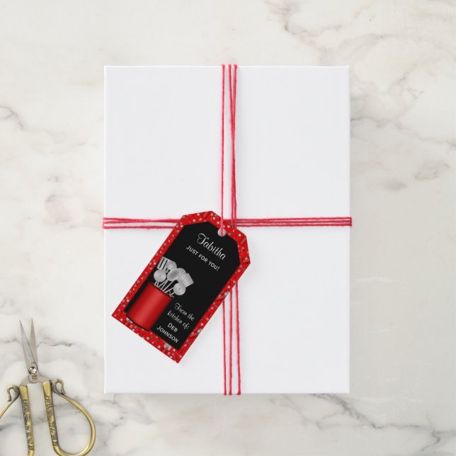Kitchen Utensils,red-HANG TAG/GIFT TAG TEMPLATE (With Twine)