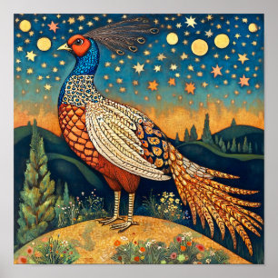 Kitchen Wall Decor Pheasant Painting Print