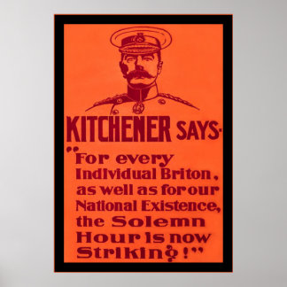 Kitchener dit ~ Poster britannique Vintage WW1
