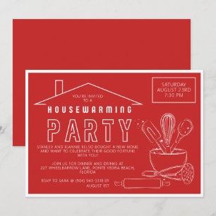 Kitchenware Bold Red House Invitation