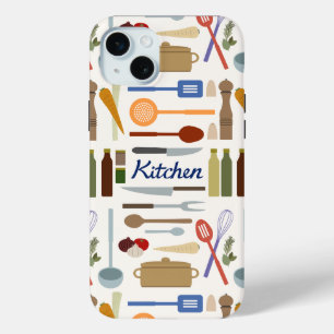 Kitchenware Illustration+Type Pattern Colour iPhone 15 Mini Case