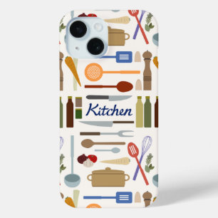 Kitchenware Illustration+Type Pattern Colour iPhone 15 Case