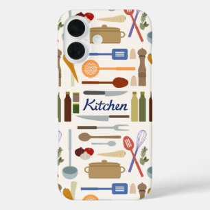 Kitchenware Illustration+Type Pattern Colour iPhone 16 Case