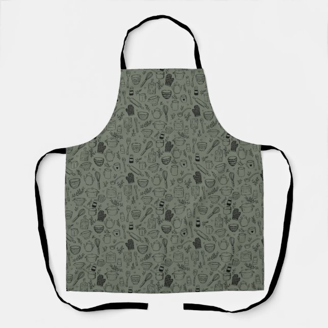 Kitchenware (sage) apron (Front)