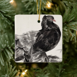 Kite an Indian Fantailed Pigeon Ceramic Ornament