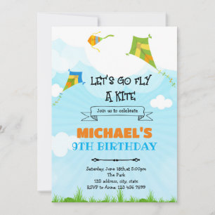 Kite field jour anniversaire invitation