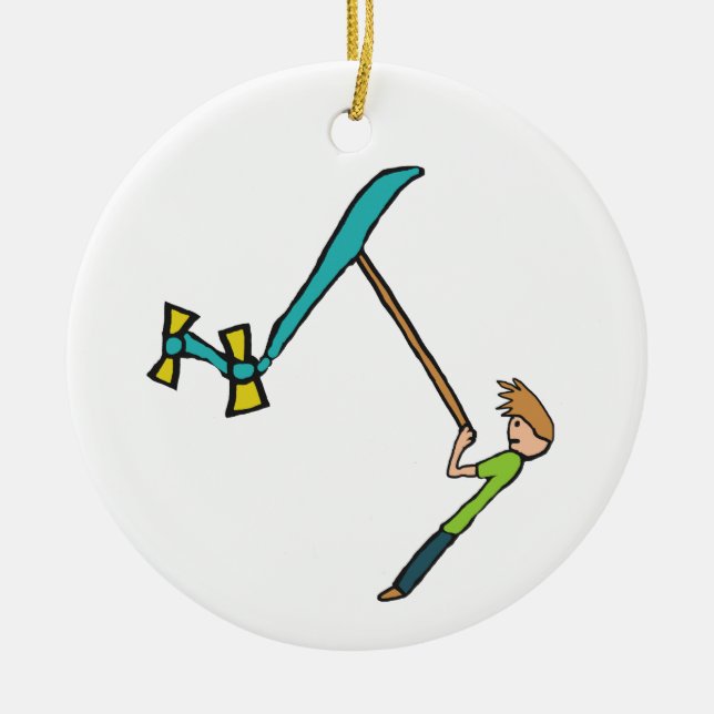 Kite Flying Ceramic Ornament (Front)