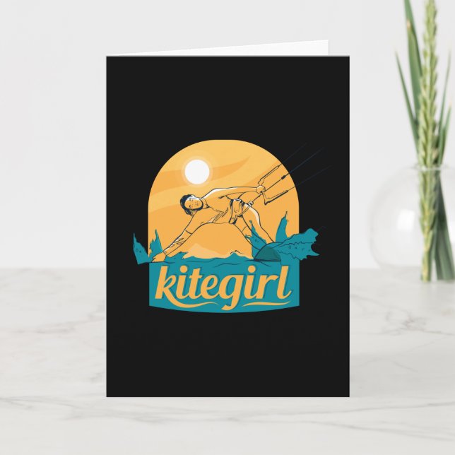 Kite Girl Kite Surfing Water Sports Card (Front)