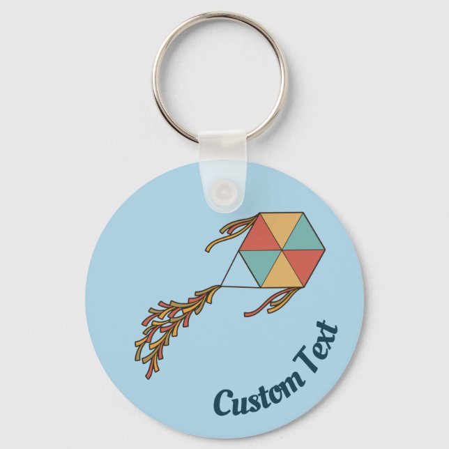Kite Icon Light Blue Keychain (Front)