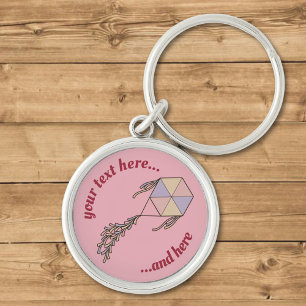 Kite Icon Pink Keychain