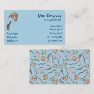 Kite Icons Light Blue Business Card