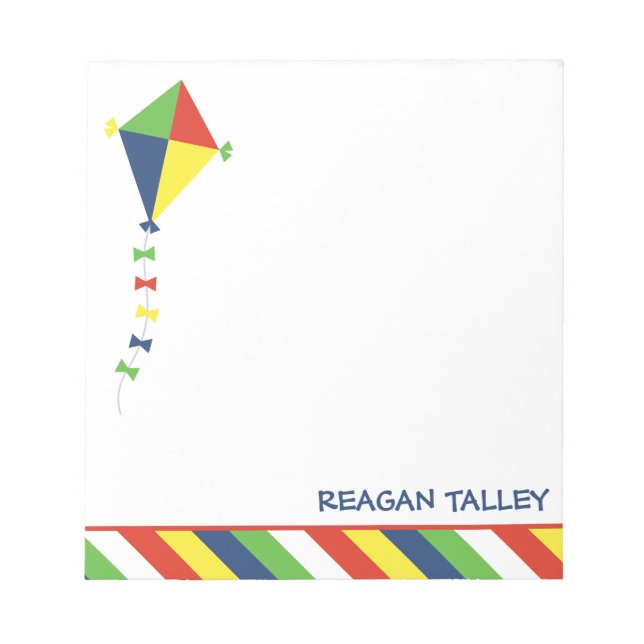 Kite Stripes Personalized Notepad (Front)