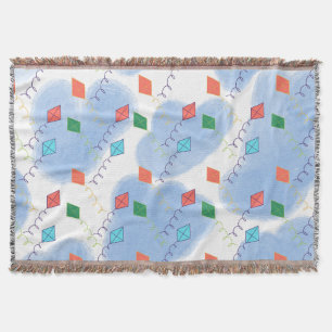 Kite Summer Doodles Pattern Throw Blanket