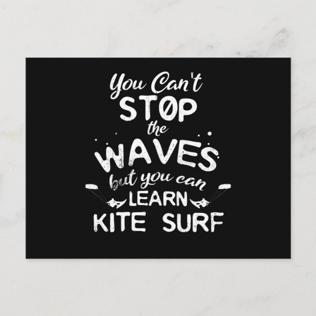 Kite Surf Kitesurfing Stop Waves Surf Windsurfing Postcard (Front)