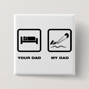 Kite Surfing 2 Inch Square Button