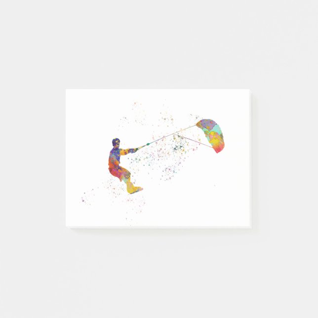 Kite Surfing in Watercolor Post-it Notes (Front)
