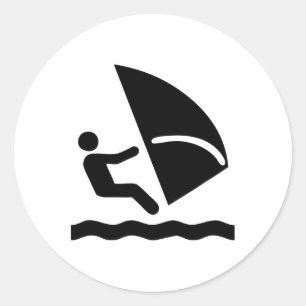 Kite Surfing Surfer Swimming Classic Round Sticker