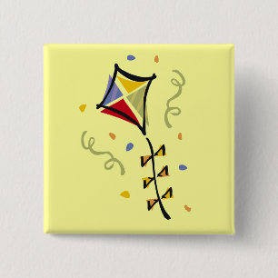 Kite Tshirts and Gifts 2 Inch Square Button