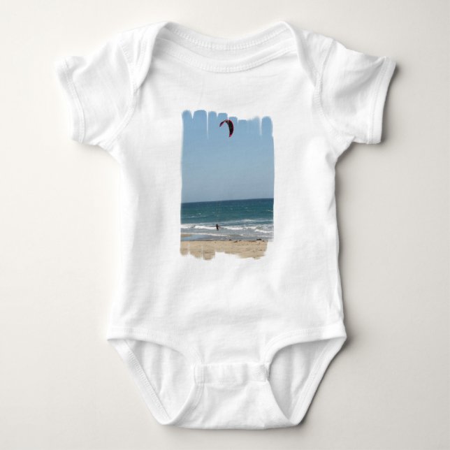 Kiteboard Beach Infant Baby Bodysuit (Front)