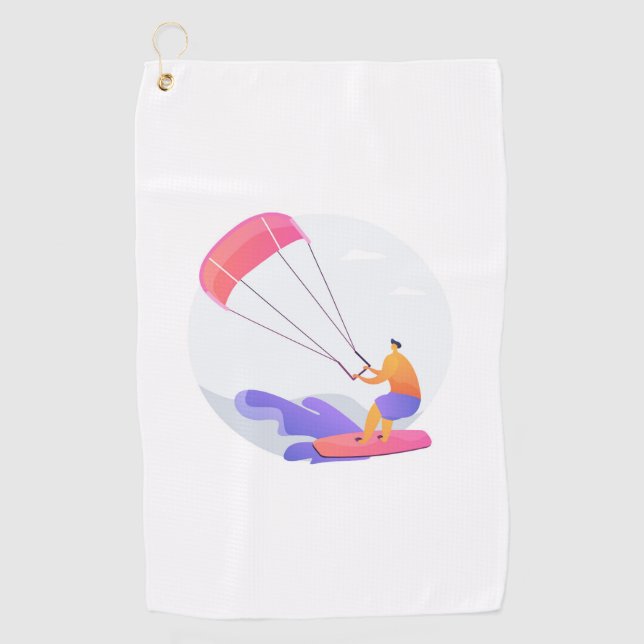Kiteboarder kitesurfer golf towel (Front)