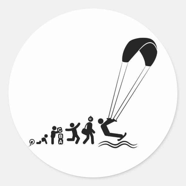 Kiteboarding Classic Round Sticker (Front)