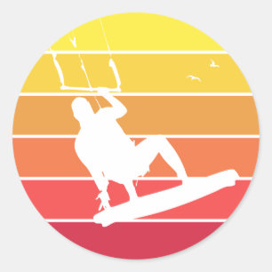 Kiteboarding Classic Round Sticker