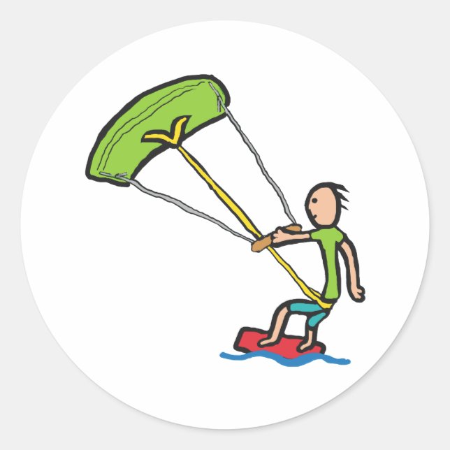 Kiteboarding Classic Round Sticker (Front)
