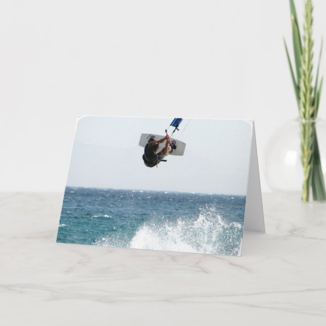 Kiteboarding Jump Greeting Card (Front)