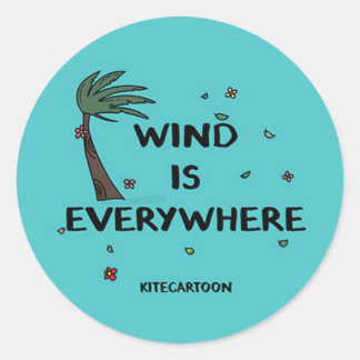 Kiteboarding/kitesurfing - Wind is everywhere Classic Round Sticker