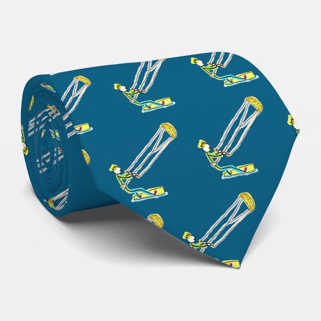 Kiteboarding Stickman Tie (Rolled)