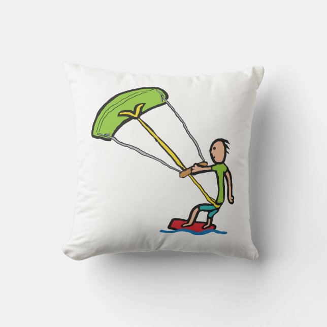 Kiteboarding Throw Pillow (Front)
